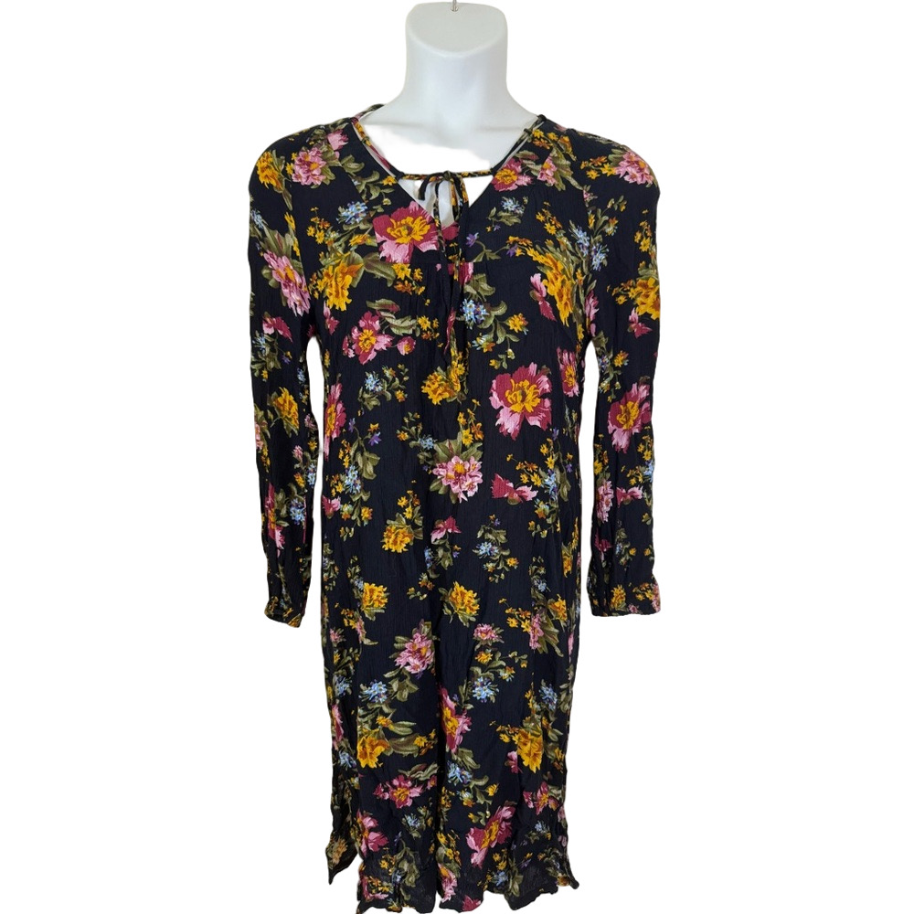 Natural Life Black Floral Print Rowan Midi Dress SKU0861